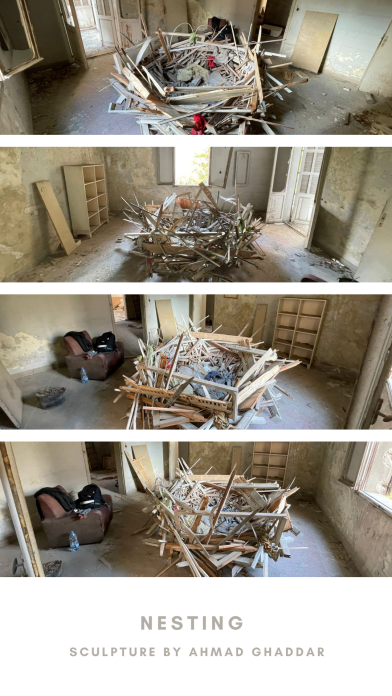 Nesting - Sculpture by Ahmad Ghaddar
