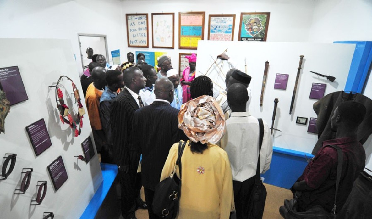 People in a museum.