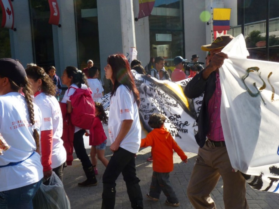 A child in the streets at a protest.