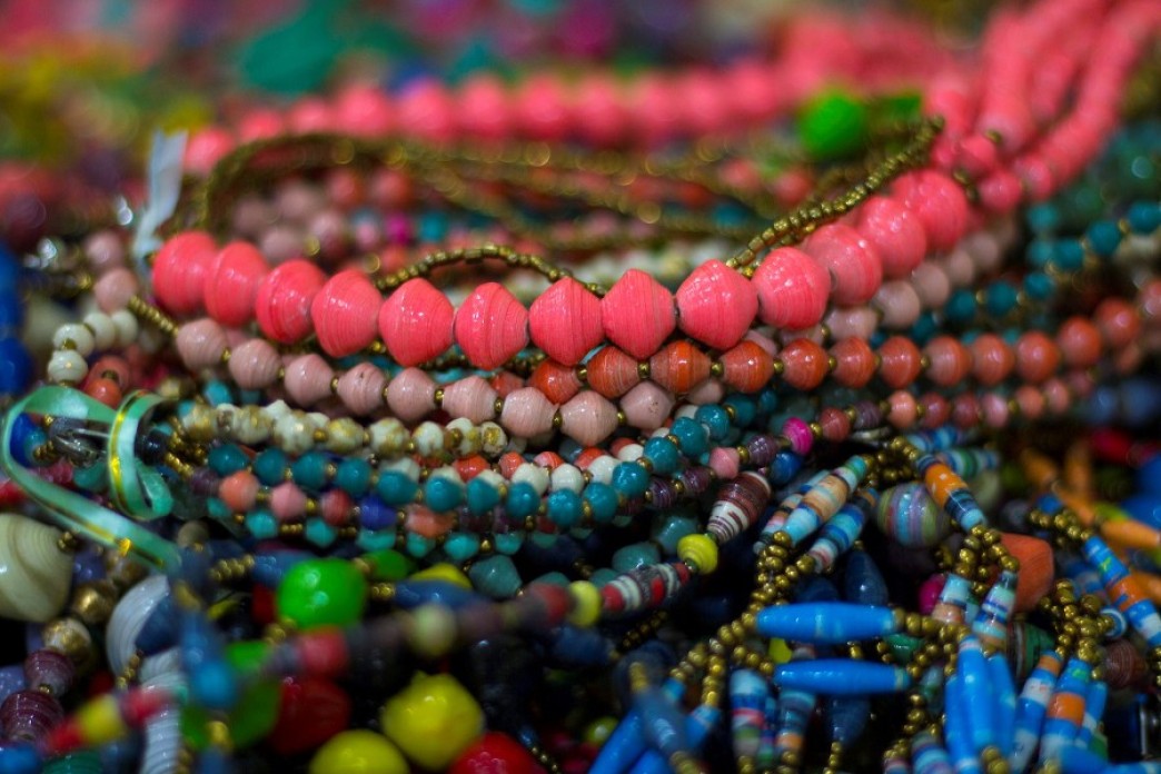 Beads up close.