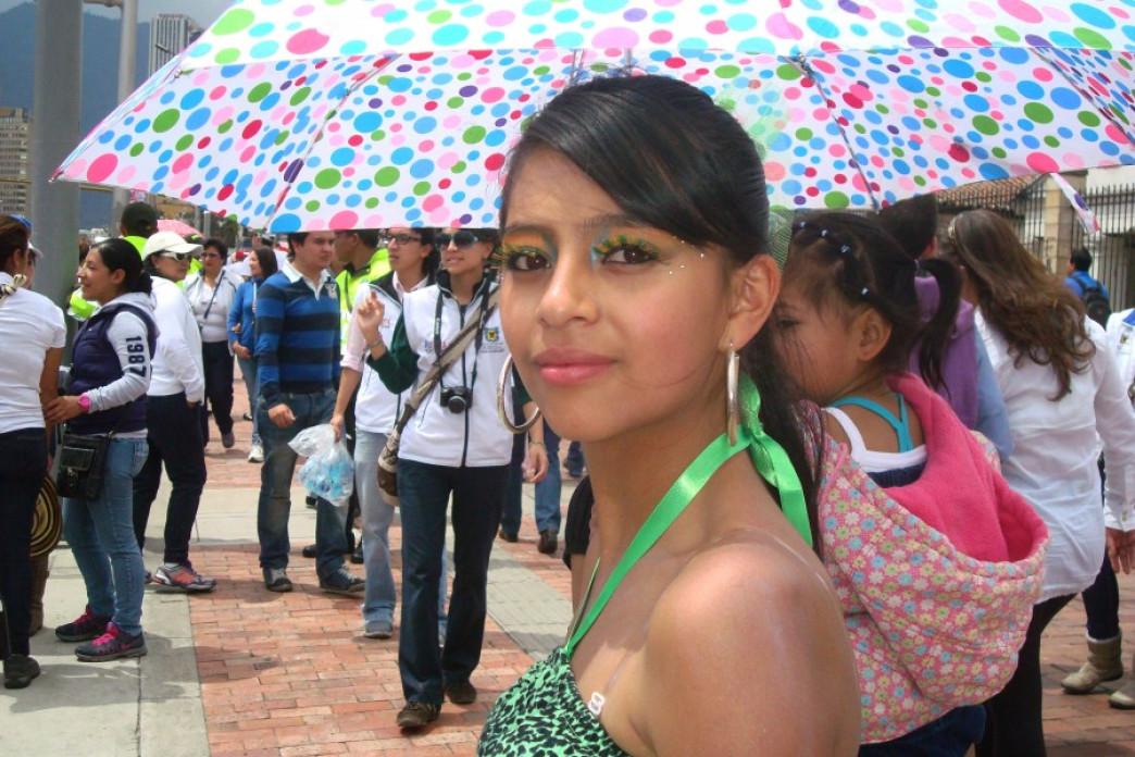 A young girl at a march.